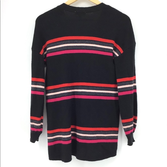 Democracy Black Pink Striped Girlfriend Cardigan - Picture 4 of 6